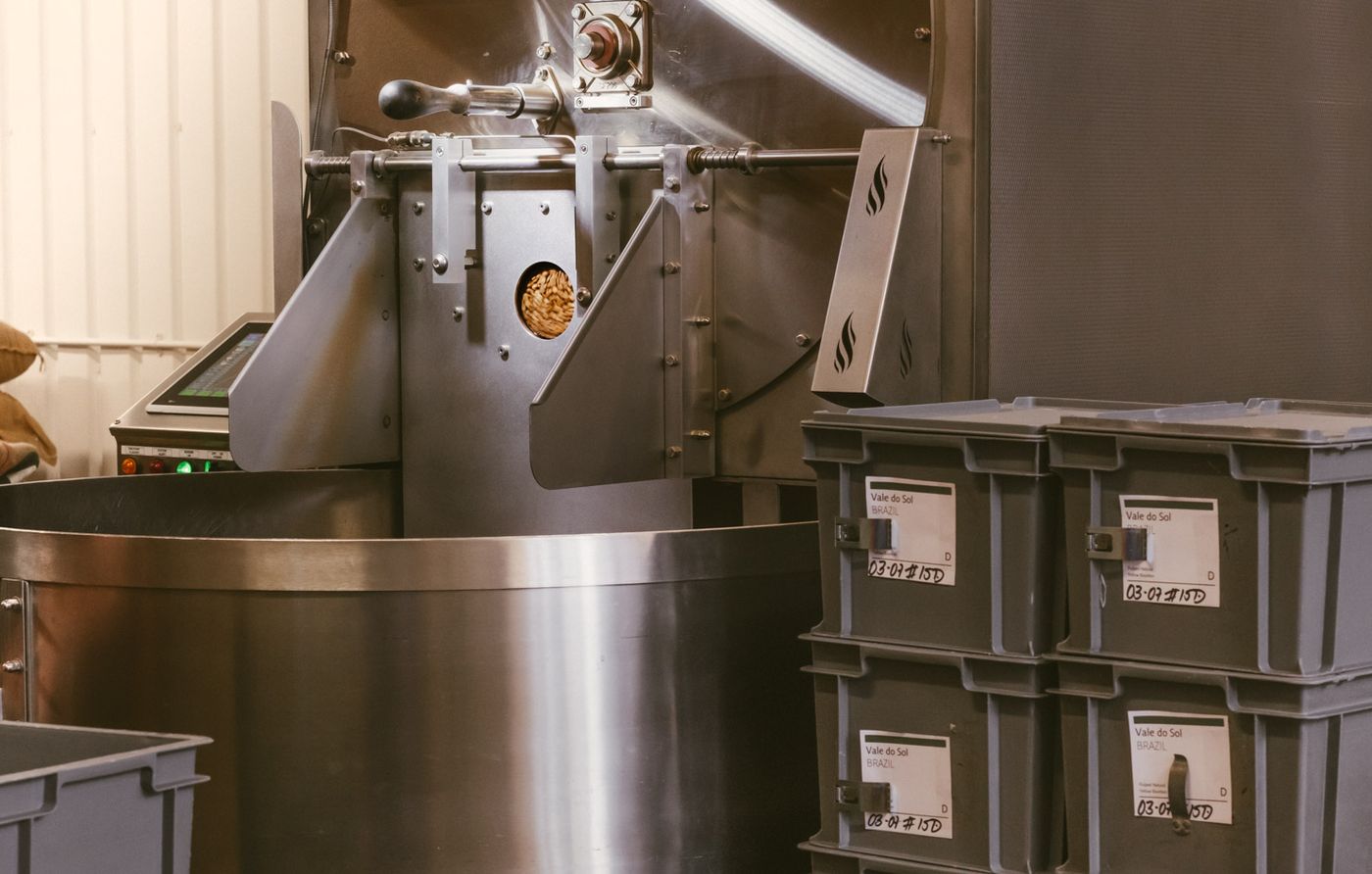Sítio Vale do Sol lot being roasted at the Spa Terminus roastery, Bermondsey